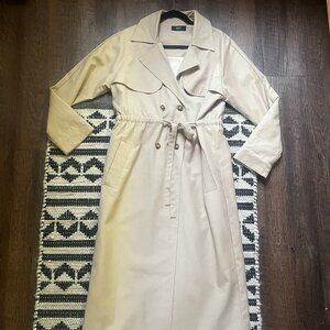 Able ABLE Kimberly Trench Coat Brown Sugar Small